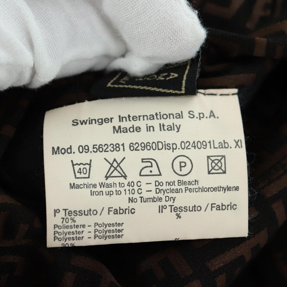 FENDI Zucchino Canvas Reversible Blouson Jacket Dark Brown Auth am11425V