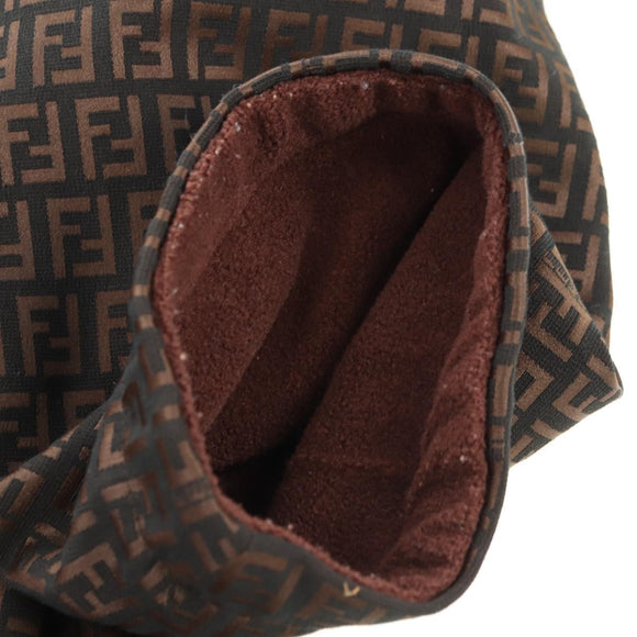 FENDI Zucchino Canvas Reversible Blouson Jacket Dark Brown Auth am11425V