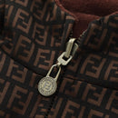 FENDI Zucchino Canvas Reversible Blouson Jacket Dark Brown Auth am11425V-7