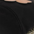 CHANEL Fishnet Camellia Clover Rope Bag Canvas Black Silver CC Auth am11426A-11