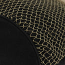 CHANEL Fishnet Camellia Clover Rope Bag Canvas Black Silver CC Auth am11426A-13