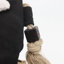 CHANEL Fishnet Camellia Clover Rope Bag Canvas Black Silver CC Auth am11426A-14