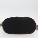 CHANEL Fishnet Camellia Clover Rope Bag Canvas Black Silver CC Auth am11426A-9