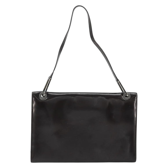 GUCCI Shoulder Bag Patent leather Black Silver 001 3033 Auth am11430