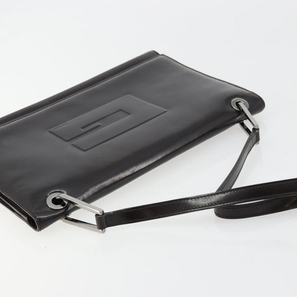 GUCCI Shoulder Bag Patent leather Black Silver 001 3033 Auth am11430