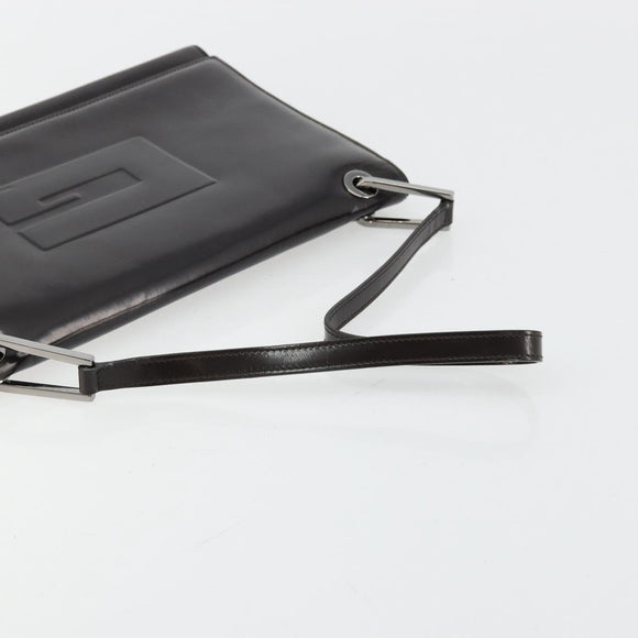 GUCCI Shoulder Bag Patent leather Black Silver 001 3033 Auth am11430