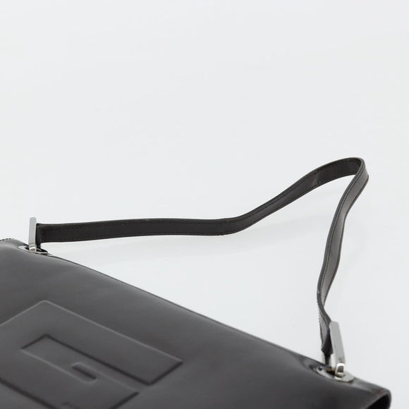 GUCCI Shoulder Bag Patent leather Black Silver 001 3033 Auth am11430