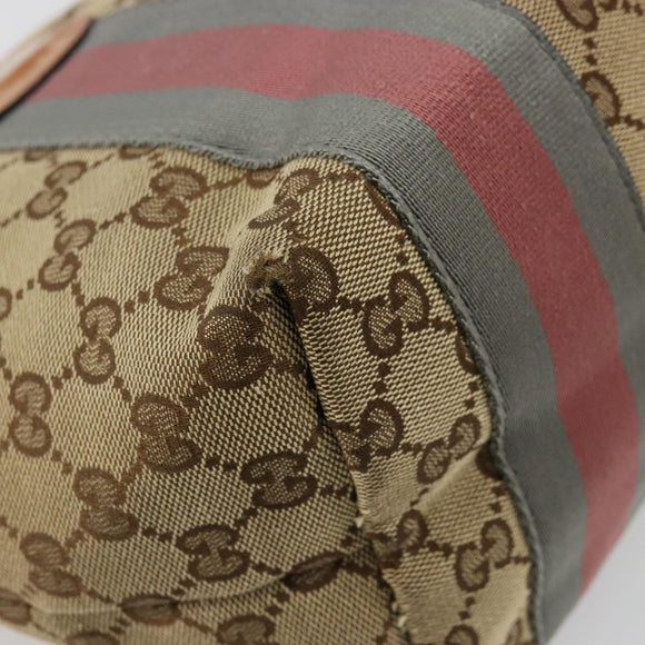 GUCCI GG Canvas Sherry Line Tote Bag Beige Gold 211971 Auth am11431