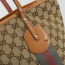 GUCCI GG Canvas Sherry Line Tote Bag Beige Gold 211971 Auth am11431-14