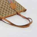 GUCCI GG Canvas Sherry Line Tote Bag Beige Gold 211971 Auth am11431-7