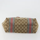 GUCCI GG Canvas Sherry Line Tote Bag Beige Gold 211971 Auth am11431-9