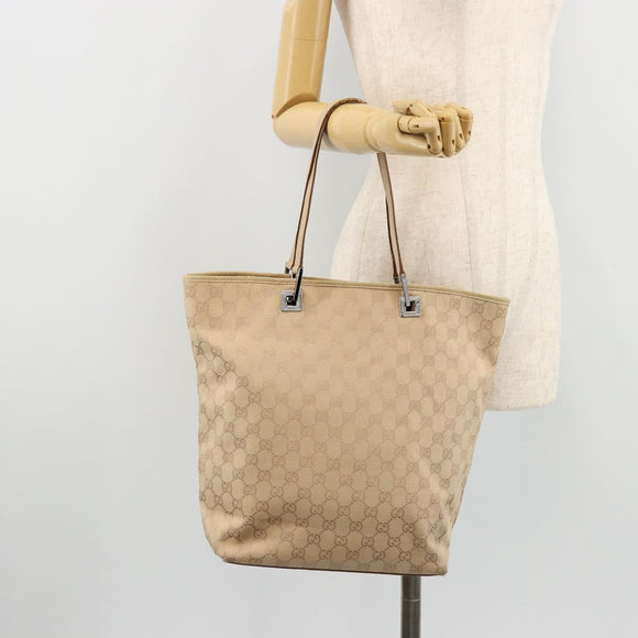 GUCCI GG Canvas Tote Bag Pink Silver 31243 Auth am11434