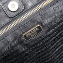 PRADA Tote Bag Nylon Leather Black Gold Auth am11435-18