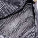 PRADA Tote Bag Nylon Leather Black Gold Auth am11435-11