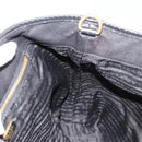 PRADA Tote Bag Nylon Leather Black Gold Auth am11435-19