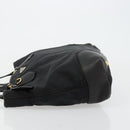 PRADA Tote Bag Nylon Leather Black Gold Auth am11435-4