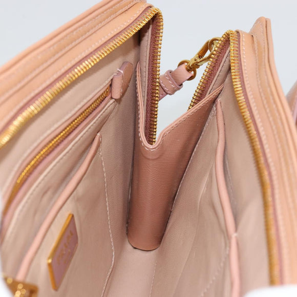 PRADA Shoulder Bag Patent leather Pink Gold Auth am11436
