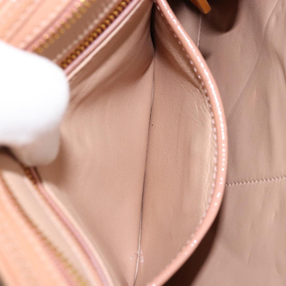 PRADA Shoulder Bag Patent leather Pink Gold Auth am11436