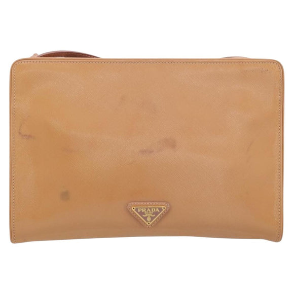 PRADA Shoulder Bag Patent leather Pink Gold Auth am11436