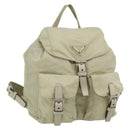 PRADA Backpack Nylon Ivory Silver Auth am11437-1