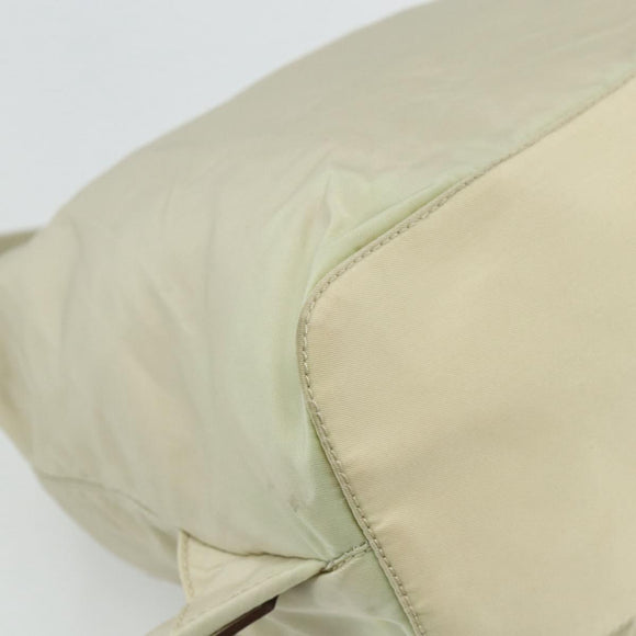 PRADA Backpack Nylon Ivory Silver Auth am11437
