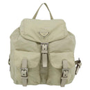 PRADA Backpack Nylon Ivory Silver Auth am11437-13