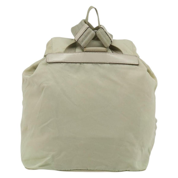 PRADA Backpack Nylon Ivory Silver Auth am11437