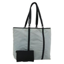 PRADA Old Tote Bag Nylon Light Blue Silver Auth am11438-1