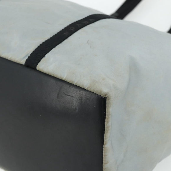 PRADA Old Tote Bag Nylon Light Blue Silver Auth am11438