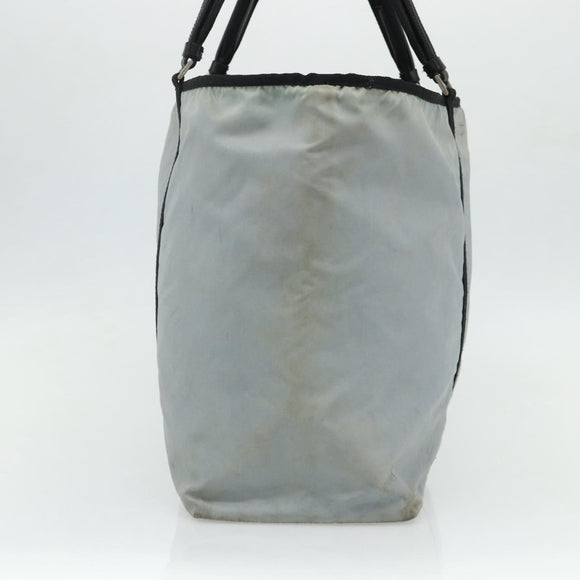 PRADA Old Tote Bag Nylon Light Blue Silver Auth am11438
