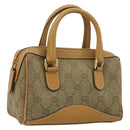 GUCCI GG Canvas Mini Hand Bag Beige Gold Auth am11440-1