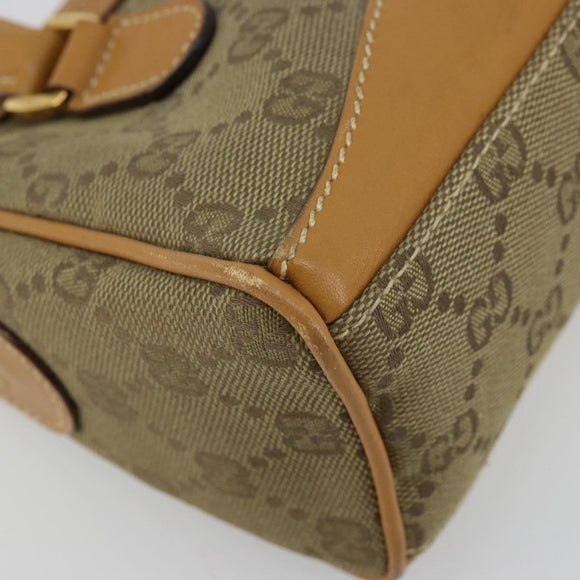 GUCCI GG Canvas Mini Hand Bag Beige Gold Auth am11440