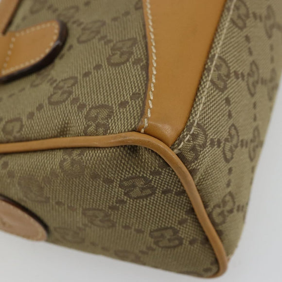 GUCCI GG Canvas Mini Hand Bag Beige Gold Auth am11440