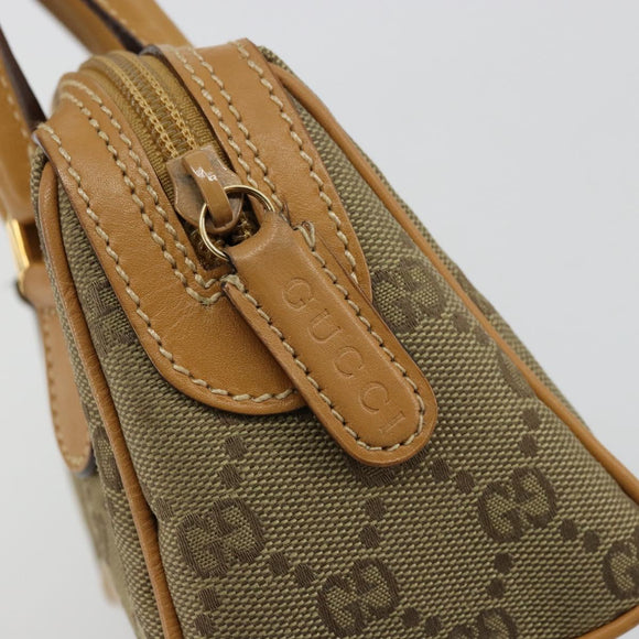 GUCCI GG Canvas Mini Hand Bag Beige Gold Auth am11440