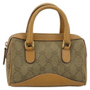 GUCCI GG Canvas Mini Hand Bag Beige Gold Auth am11440-13