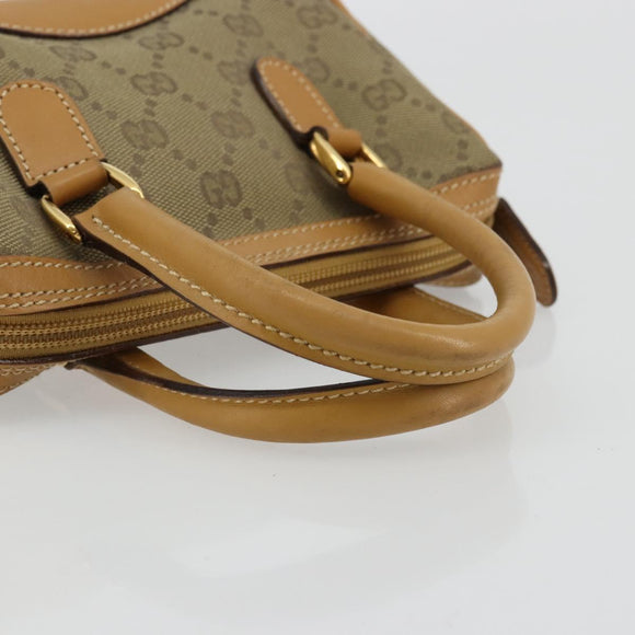 GUCCI GG Canvas Mini Hand Bag Beige Gold Auth am11440