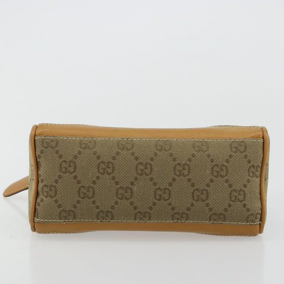 GUCCI GG Canvas Mini Hand Bag Beige Gold Auth am11440