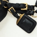 PRADA Tote Bag Leather Black Gold BR3847 Auth am11447V-8
