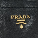 PRADA Tote Bag Leather Black Gold BR3847 Auth am11447V-20