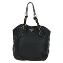 PRADA Tote Bag Leather Black Gold BR3847 Auth am11447V-13