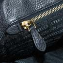 PRADA Tote Bag Leather Black Gold BR3847 Auth am11447V-24