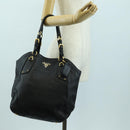 PRADA Tote Bag Leather Black Gold BR3847 Auth am11447V-26