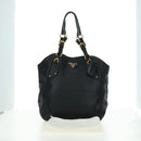 PRADA Tote Bag Leather Black Gold BR3847 Auth am11447V-12