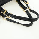 PRADA Tote Bag Leather Black Gold BR3847 Auth am11447V-7