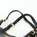 PRADA Tote Bag Leather Black Gold BR3847 Auth am11447V-15