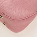 GUCCI Bamboo Studs Shoulder Bag Leather Pink Gold 137378 Auth am11450V-16