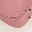 GUCCI Bamboo Studs Shoulder Bag Leather Pink Gold 137378 Auth am11450V-17