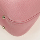 GUCCI Bamboo Studs Shoulder Bag Leather Pink Gold 137378 Auth am11450V-18