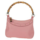 GUCCI Bamboo Studs Shoulder Bag Leather Pink Gold 137378 Auth am11450V-13