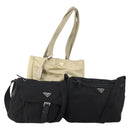 PRADA Shoulder Bag Nylon 3 Set Black Beige Auth am11451-1